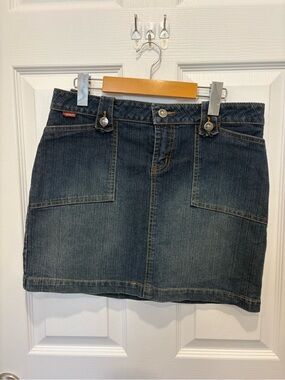 Vintage dish Dark Wash Denim Mini Skirt - Women ##1142